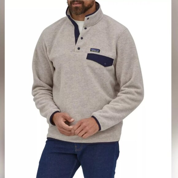 Patagonia Other - Patagonia Synchilla Snap-T Pullover Oatmeal Fleece Fall Jacket Men's Size Large